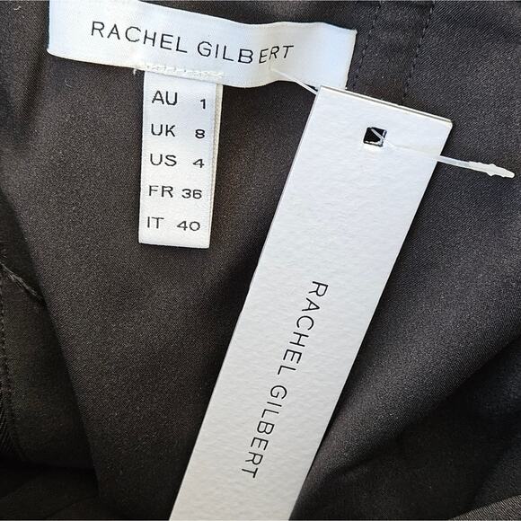 Rachel Gilbert Zion Mini Dress in Black with Feather Trim Size US 4 - Picture 12 of 16